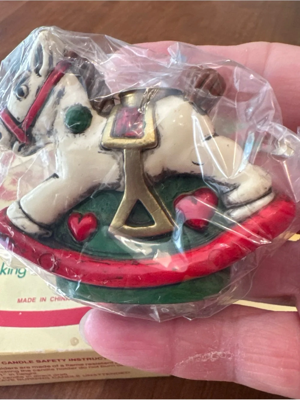 Holiday Memories Collector Ornament Rocking Horse Candles - White/Red